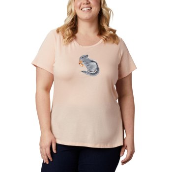 Dámské Tričko Columbia Hidden Lake Crew Plus Size Růžové XKJIHB842